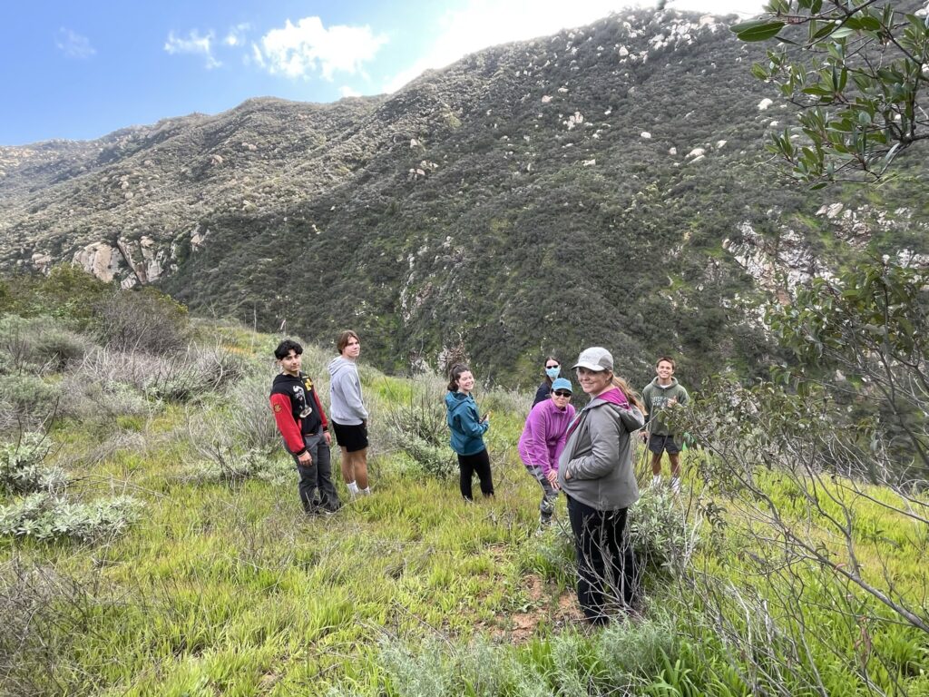 students on trail