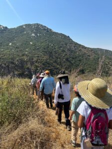 hikers along a trail otdoors